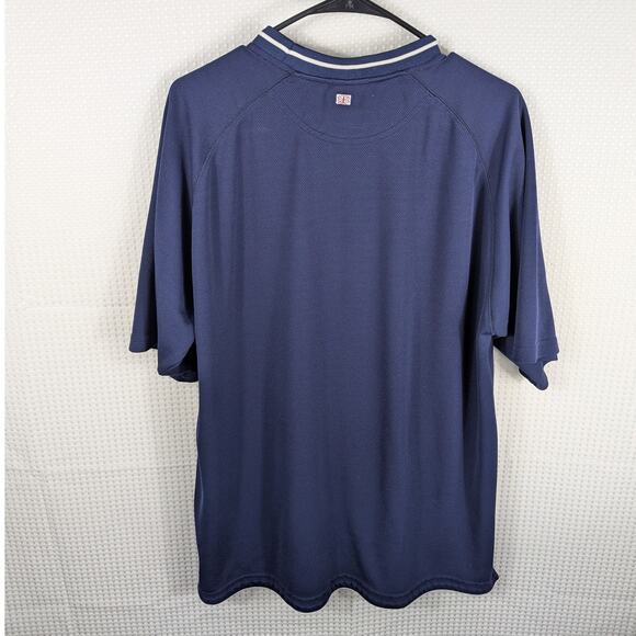 Reebok XL Shirt Men's Navy Blue Performance Athletic Tee Retro Style Stripe - Picture 4 of 4